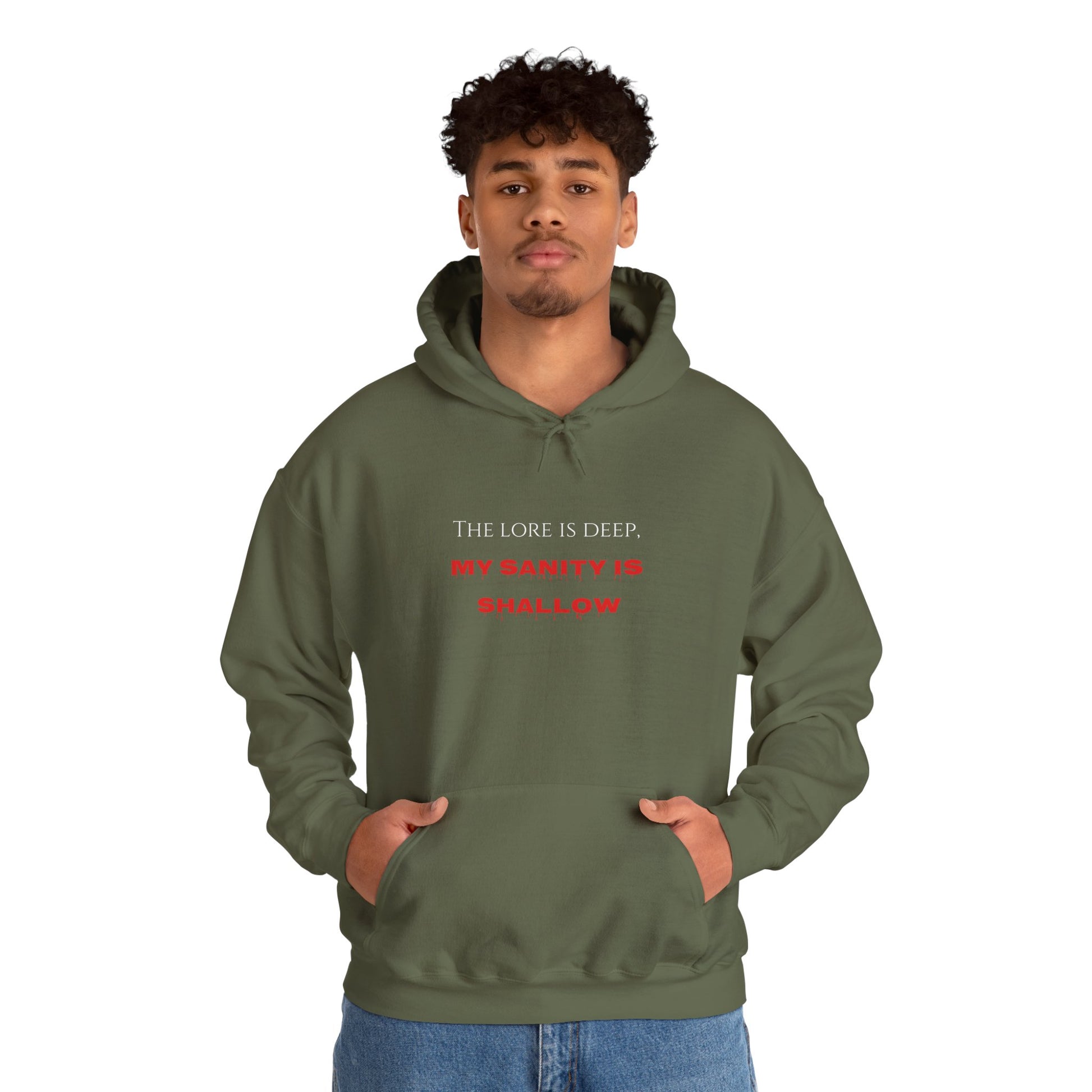 "The lore is deep, My sanity is shallow" Hoodie - Cozy Unisex Sweatshirt, Perfect for Casual Wear, Gift for Friends, Birthday Present, Everyday Comfort