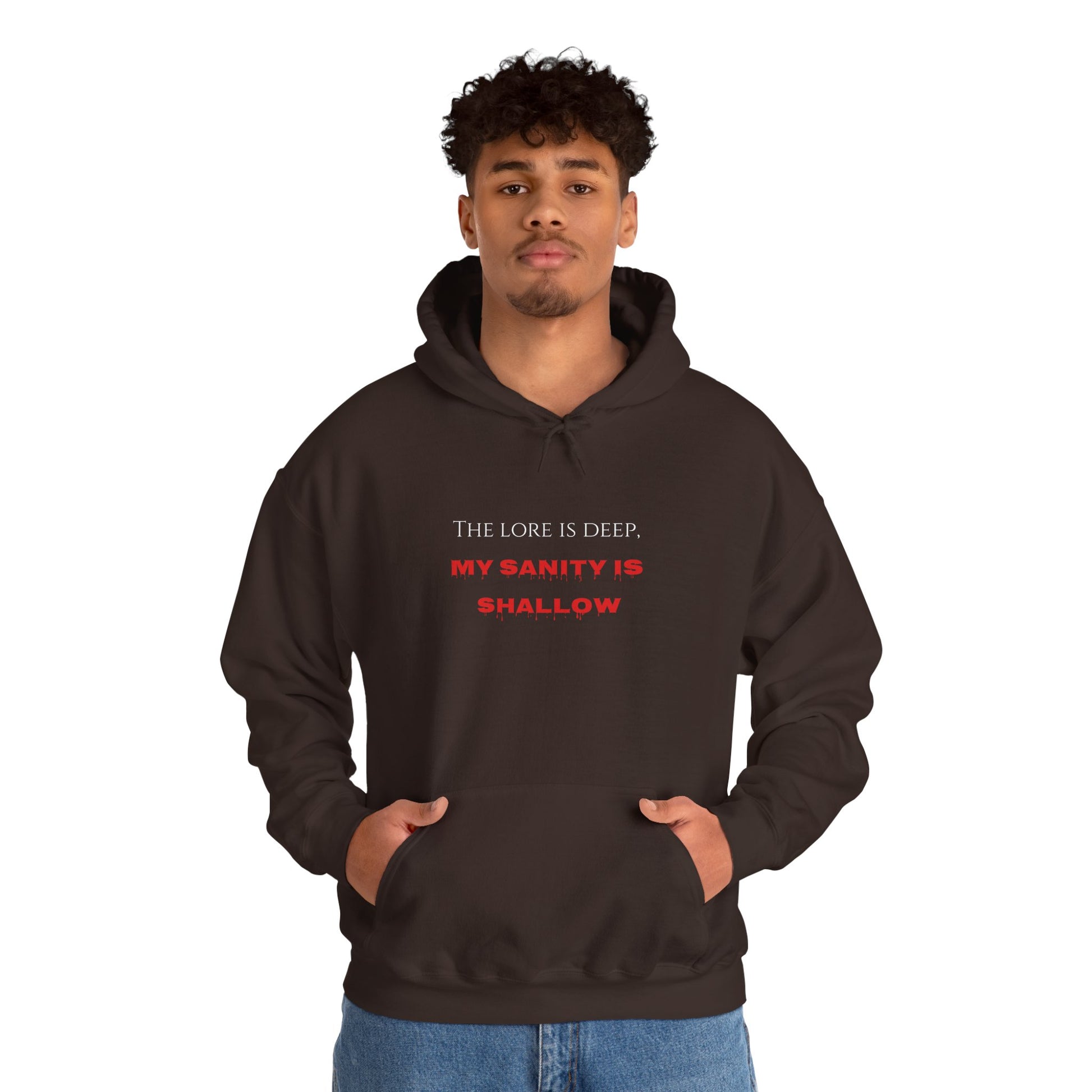 "The lore is deep, My sanity is shallow" Hoodie - Cozy Unisex Sweatshirt, Perfect for Casual Wear, Gift for Friends, Birthday Present, Everyday Comfort