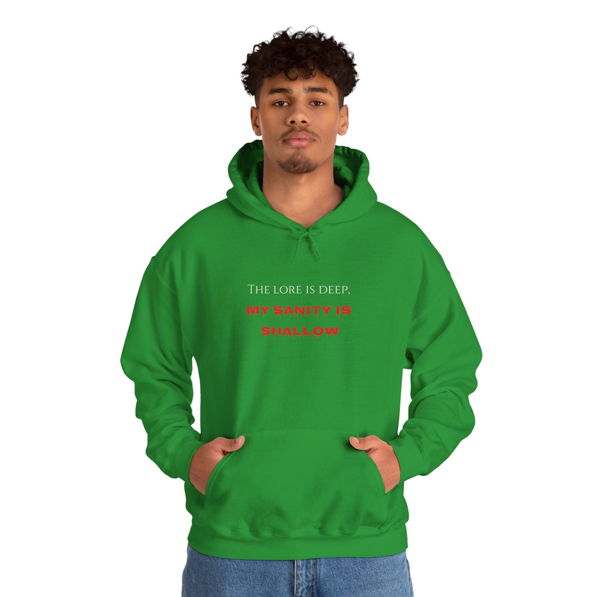 "The lore is deep, My sanity is shallow" Hoodie - Cozy Unisex Sweatshirt, Perfect for Casual Wear, Gift for Friends, Birthday Present, Everyday Comfort