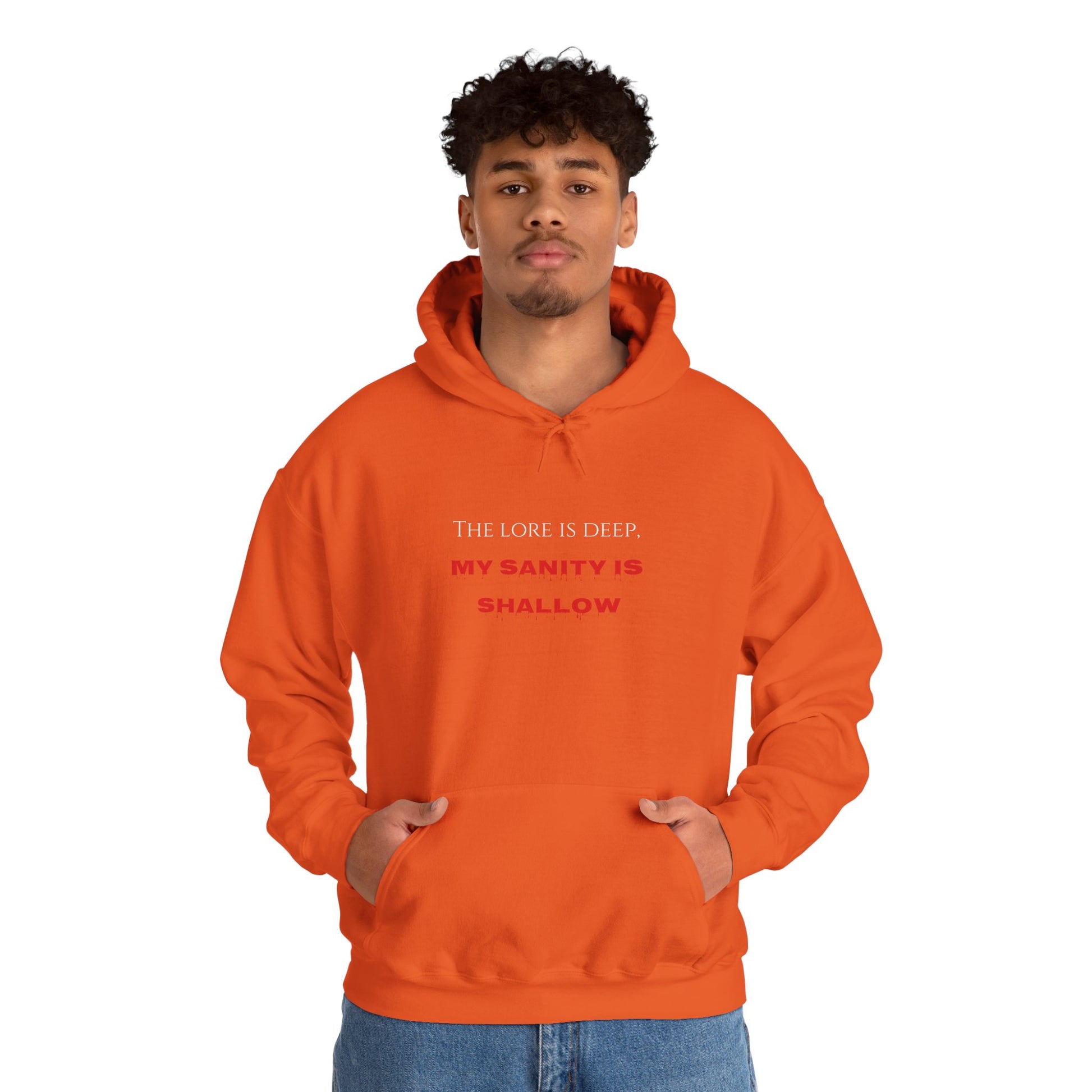 "The lore is deep, My sanity is shallow" Hoodie - Cozy Unisex Sweatshirt, Perfect for Casual Wear, Gift for Friends, Birthday Present, Everyday Comfort